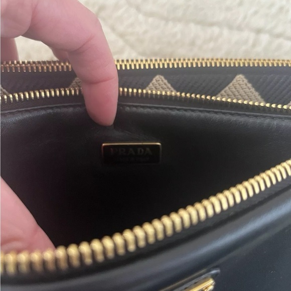 Prada Double Symbole Triangle Bag Leather And Jacquard - Picture 4 of 9